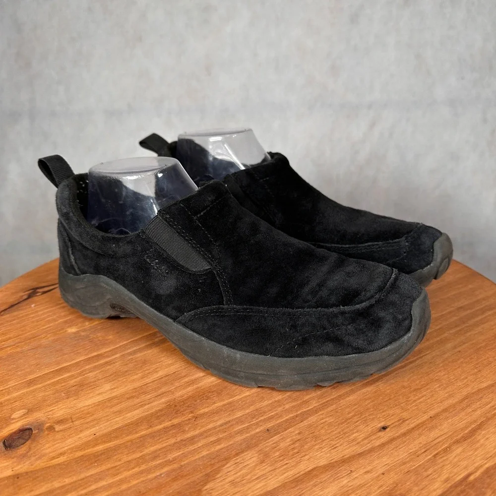 Cabelas Slip On Shoes Mens 10 Black Good Suede CS-3060B-01P Rugged Loafers